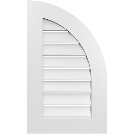 Ekena Millwork Quarter Round Top Right Surface Mount PVC Gable Vent w/ 3-1/2"W x 1"P Standard Frame, 18"W x 30"H GVPQR18X3001SF